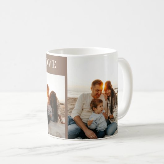 家族パーソナライズされた写真写真文字記念 コーヒーマグカップ (正面右)