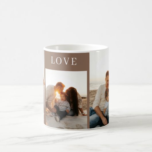 家族パーソナライズされた写真写真文字記念 コーヒーマグカップ (中央)