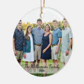 家族パーソナライズされた写真名年クリスマス セラミックオーナメント (左)