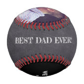 家族パーソナライズされた写真最高のパパEver! 野球ボール (正面)