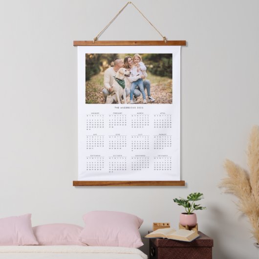 家族パーソナライズされた写真2013カレンダー 吊り下げ型タペストリー (寝室)