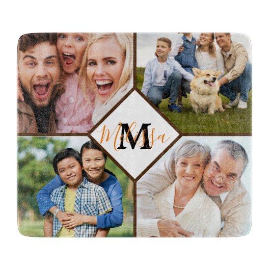 家族パーソナライズされた写真 カッティングボード (正面)