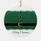 家族パーソナライズされた写真 – クリスマス –  セラミックオーナメント (正面)