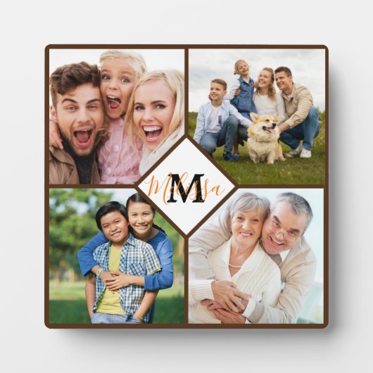 家族パーソナライズされた写真 フォトプラーク (正面)