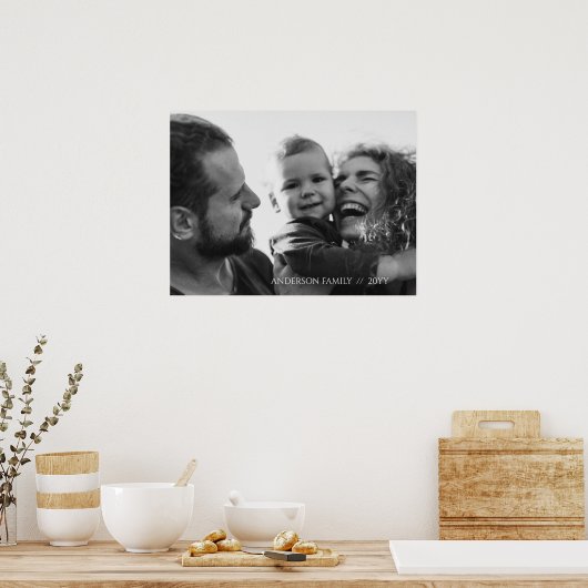 家族パーソナライズされた写真 ポスター (キッチン)