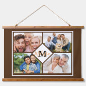 家族パーソナライズされた写真 吊り下げ型タペストリー (正面)
