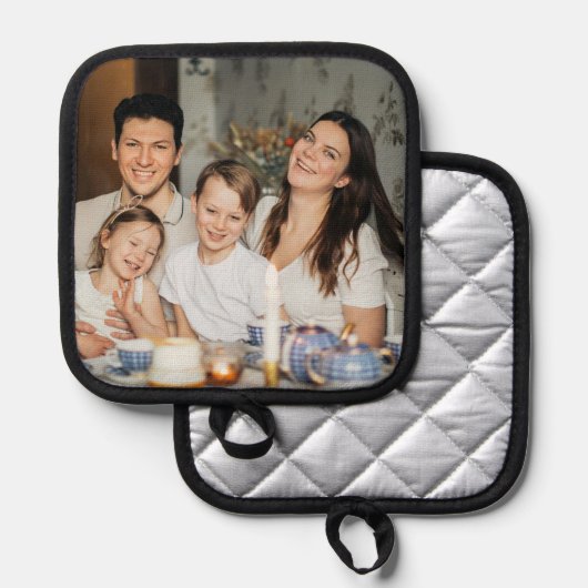 家族パーソナライズされた写真 鍋敷き (正面/裏面)