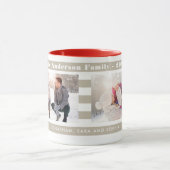 家族パーソナライズされた写真Iタモダンンストライプ写真 マグカップ (中央)