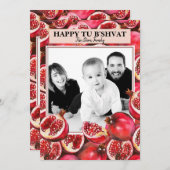 家族パーソナライズされた写真Pomegranate Tu B'shvat シーズンカード (正面/裏面)