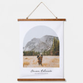 家族パーソナライズされた名とフォトアートプリント 吊り下げ型タペストリー (正面)