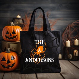 家族パーソナライズされた名を持つSpider Web トートバッグ