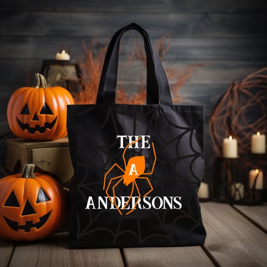 家族パーソナライズされた名を持つSpider Web トートバッグ