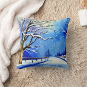 家族パーソナライズされた名ウィンタークリスマスデコール クッション (ブランケット)