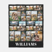 家族パーソナライズされた名カスタムPhoto Collage フリースブランケット (正面)