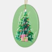 家族パーソナライズされた名クリスマスツリーオーナメント セラミックオーナメント (左)