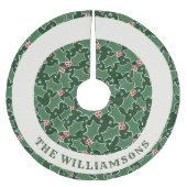 家族パーソナライズされた名クリスマスツリースカート ブラッシュドポリエステルツリースカート (正面)