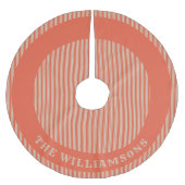 家族パーソナライズされた名クリスマスツリースカート ブラッシュドポリエステルツリースカート (正面)