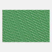 家族パーソナライズされた名クリスマスツリー ラッピングペーパーシート (正面)