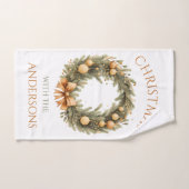 家族パーソナライズされた名クリスマス・ハンドタオル ハンドタオル (ハンドタオル)