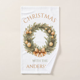 家族パーソナライズされた名クリスマス・ハンドタオル ハンドタオル