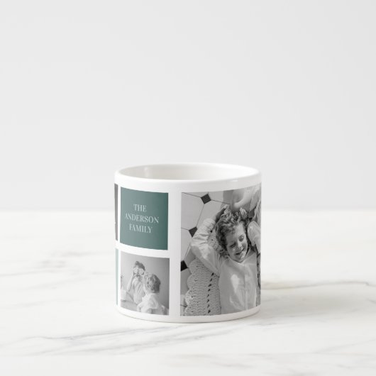 家族パーソナライズされた名コラージュ写真ギフト エスプレッソカップ (正面)
