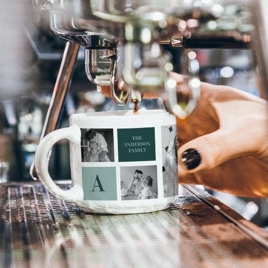 家族パーソナライズされた名コラージュ写真ギフト エスプレッソカップ