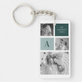 家族パーソナライズされた名コラージュ写真ギフト キーホルダー (正面)