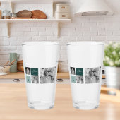 家族パーソナライズされた名コラージュ写真ギフト タンブラーグラス