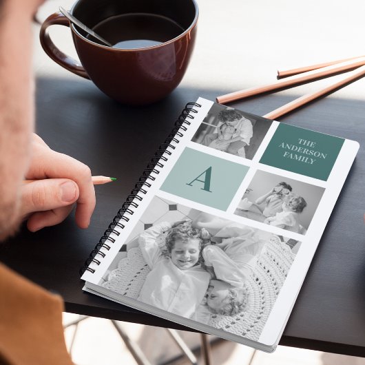 家族パーソナライズされた名コラージュ写真ギフト ノートブック