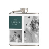 家族パーソナライズされた名コラージュ写真ギフト フラスク (正面)
