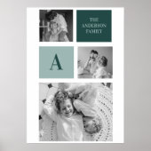 家族パーソナライズされた名コラージュ写真ギフト ポスター (正面)