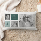 家族パーソナライズされた名コラージュ写真ギフト ランバークッション (ブランケット)