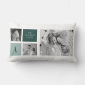 家族パーソナライズされた名コラージュ写真ギフト ランバークッション (正面)