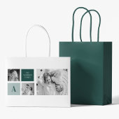 家族パーソナライズされた名コラージュ写真ギフト ラージペーパーバッグ