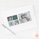 家族パーソナライズされた名コラージュ写真ギフト 長方形シール (封筒)