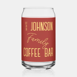 家族パーソナライズされた名コーヒー ガラス缶