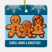 家族パーソナライズされた名ジンジャーブレッドCookie セラミックオーナメント (正面)