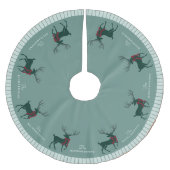 家族パーソナライズされた名トナカイ・クリスマス ブラッシュドポリエステルツリースカート (正面)