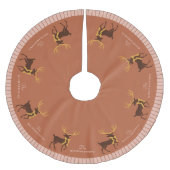 家族パーソナライズされた名トナカイ・クリスマス ブラッシュドポリエステルツリースカート (正面)