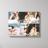 家族パーソナライズされた名ファミリー4 Photo Collage キャンバスプリント (正面)