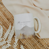 家族パーソナライズされた名マ素朴グEst Mag コーヒーマグカップ