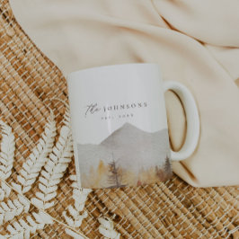 家族パーソナライズされた名マ素朴グEst Mag コーヒーマグカップ