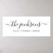 家族パーソナライズされた名ミニマモダンルホーム ポスター (正面)