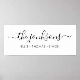 家族パーソナライズされた名ミニマモダンルホーム ポスター