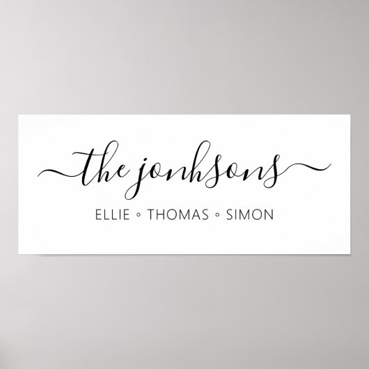 家族パーソナライズされた名ミニマモダンルホーム ポスター (正面)