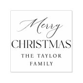 家族パーソナライズされた名メリークリスマススクリプト セルフインキングスタンプ (デザイン)