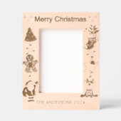 家族パーソナライズされた名メリークリスマスホリデー レーザー彫刻フレーム (正面)