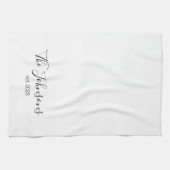 家族パーソナライズされた名モダンミニマルなテンプレート キッチンタオル (横)