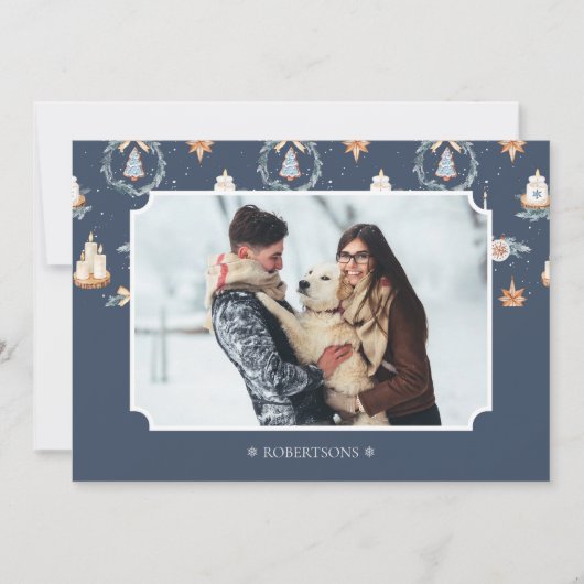家族パーソナライズされた名付きクリスマスフォトカード カード (正面)