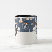 家族パーソナライズされた名付きクリスマスフォトマグカップ マグカップ (中央)